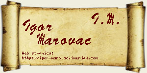 Igor Marovac vizit kartica